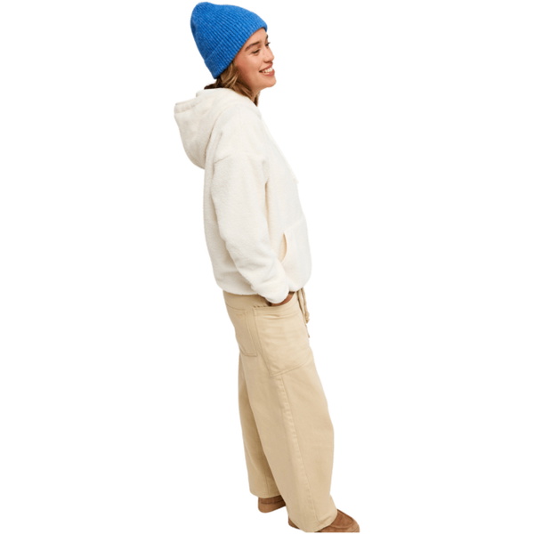 2026 Roxy Womens Cool Calling Sherpa Hoodie ERJPF03168 - Egret